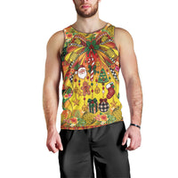 Vanuatu Sand Drawing Christmas Bow Men Tank Top Meri Krismas Hibiscus Turtle