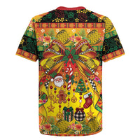 Vanuatu Sand Drawing Christmas Bow Rugby Jersey Meri Krismas Hibiscus Turtle LT9 - Polynesian Pride