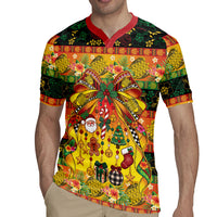 Vanuatu Sand Drawing Christmas Bow Rugby Jersey Meri Krismas Hibiscus Turtle LT9 - Polynesian Pride
