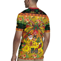 Vanuatu Sand Drawing Christmas Bow Rugby Jersey Meri Krismas Hibiscus Turtle LT9 - Polynesian Pride
