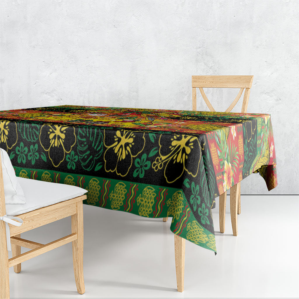 Vanuatu Sand Drawing Christmas Bow Tablecloth Meri Krismas Hibiscus Turtle LT9 - Polynesian Pride