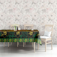 Vanuatu Sand Drawing Christmas Bow Tablecloth Meri Krismas Hibiscus Turtle LT9 - Polynesian Pride