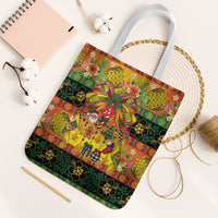 Vanuatu Sand Drawing Christmas Bow Tote Bag Meri Krismas Hibiscus Turtle