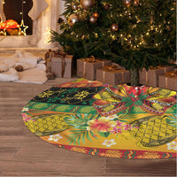 Vanuatu Sand Drawing Christmas Bow Tree Skirt Meri Krismas Hibiscus Turtle