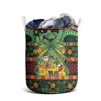 Vanuatu Turtle Floral Christmas Bow Laundry Basket Meri Krismas