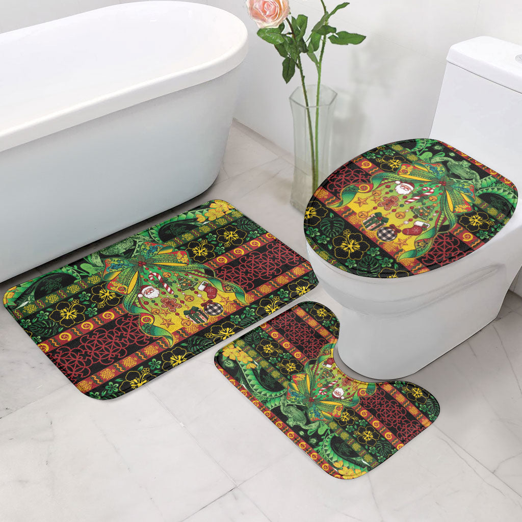 Vanuatu Turtle Floral Christmas Bow Bathroom Set Meri Krismas LT9 - Polynesian Pride