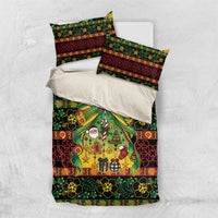 Vanuatu Turtle Floral Christmas Bow Bedding Set Meri Krismas LT9 US Twin 172cm x 218cm Multicolor - Polynesian Pride