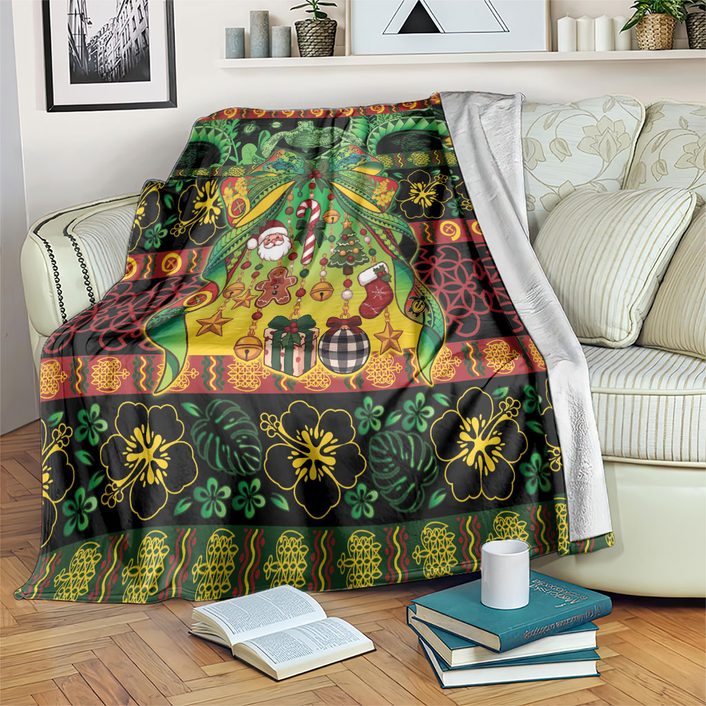 Vanuatu Turtle Floral Christmas Bow Blanket Meri Krismas LT9 Multicolor - Polynesian Pride