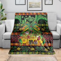 Vanuatu Turtle Floral Christmas Bow Blanket Meri Krismas LT9 - Polynesian Pride