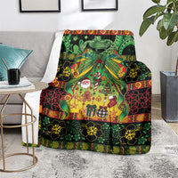 Vanuatu Turtle Floral Christmas Bow Blanket Meri Krismas LT9 - Polynesian Pride