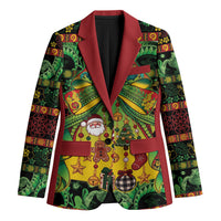 Vanuatu Turtle Floral Christmas Bow Blazer Meri Krismas LT9 Unisex Multicolor - Polynesian Pride