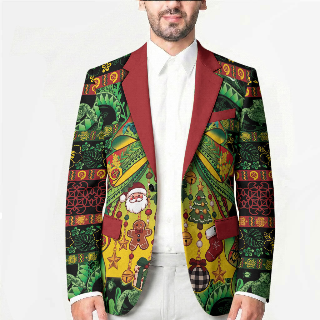 Vanuatu Turtle Floral Christmas Bow Blazer Meri Krismas LT9 - Polynesian Pride