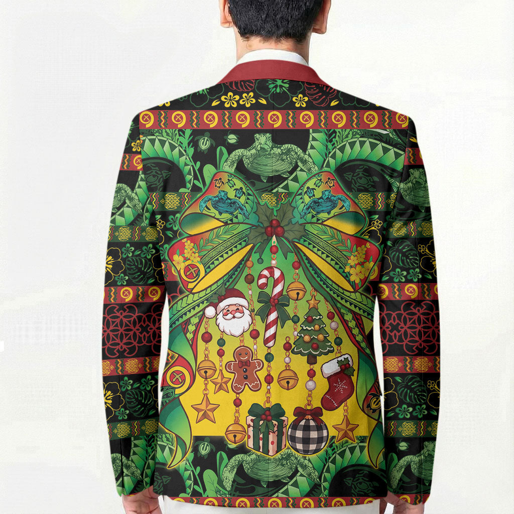Vanuatu Turtle Floral Christmas Bow Blazer Meri Krismas LT9 - Polynesian Pride