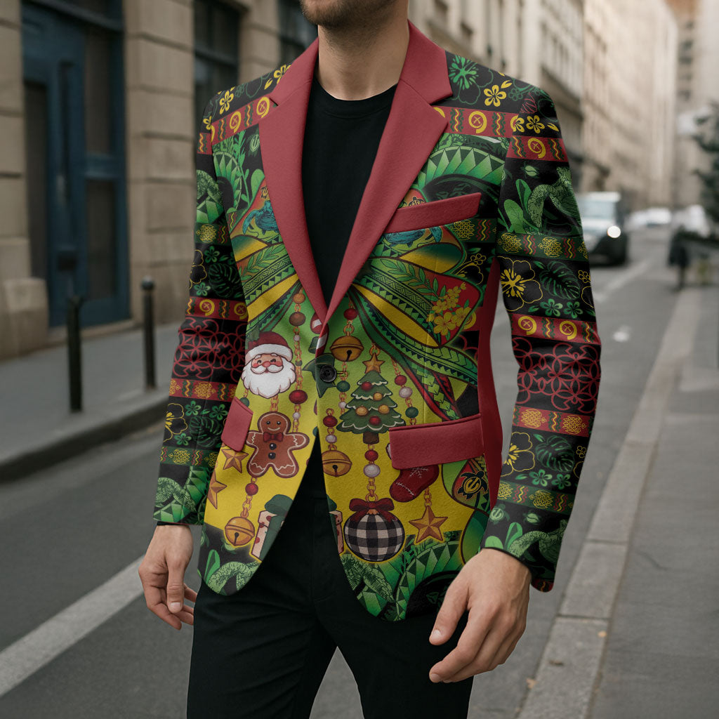 Vanuatu Turtle Floral Christmas Bow Blazer Meri Krismas LT9 - Polynesian Pride