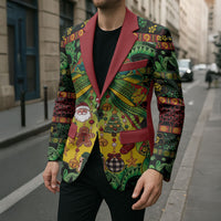 Vanuatu Turtle Floral Christmas Bow Blazer Meri Krismas LT9 - Polynesian Pride