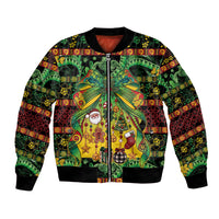 Vanuatu Turtle Floral Christmas Bow Bomber Jacket Meri Krismas