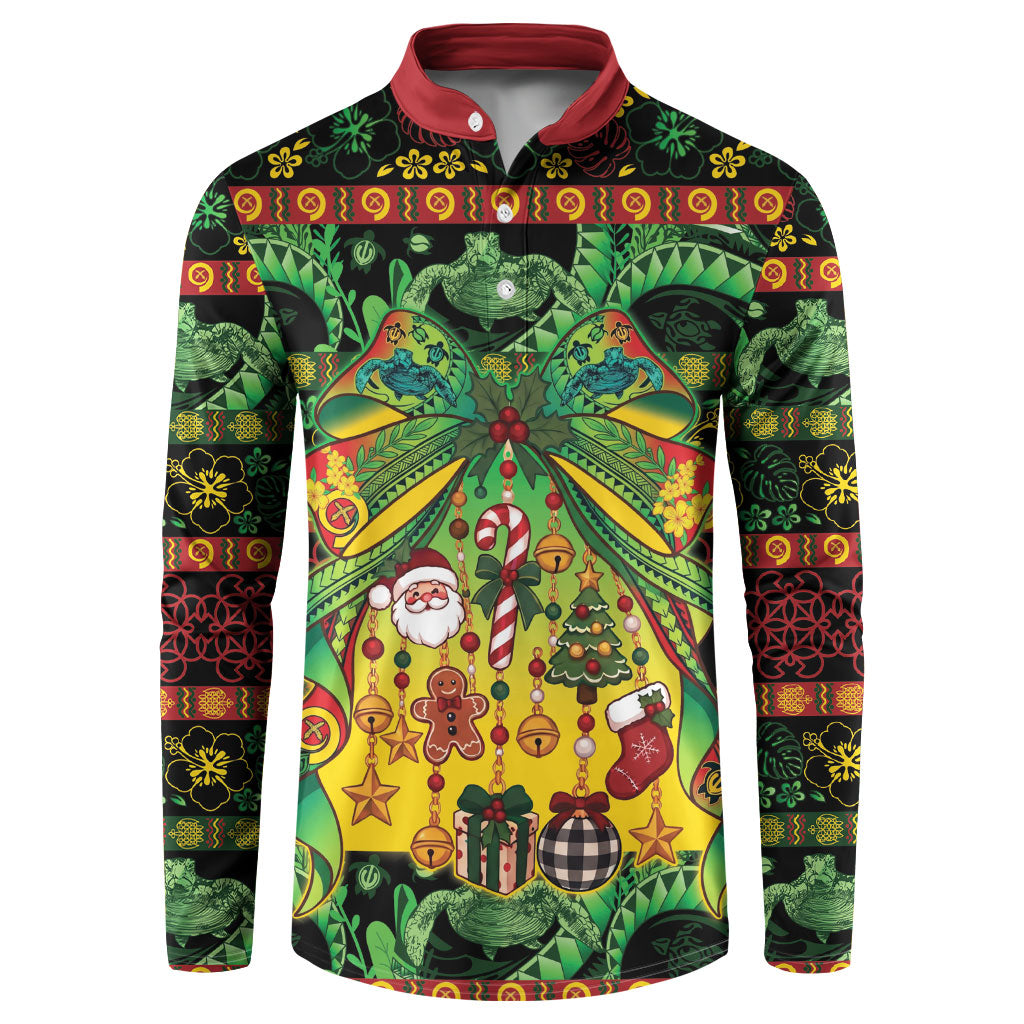 Vanuatu Turtle Floral Christmas Bow Button Sweatshirt Meri Krismas LT9 Multicolor - Polynesian Pride