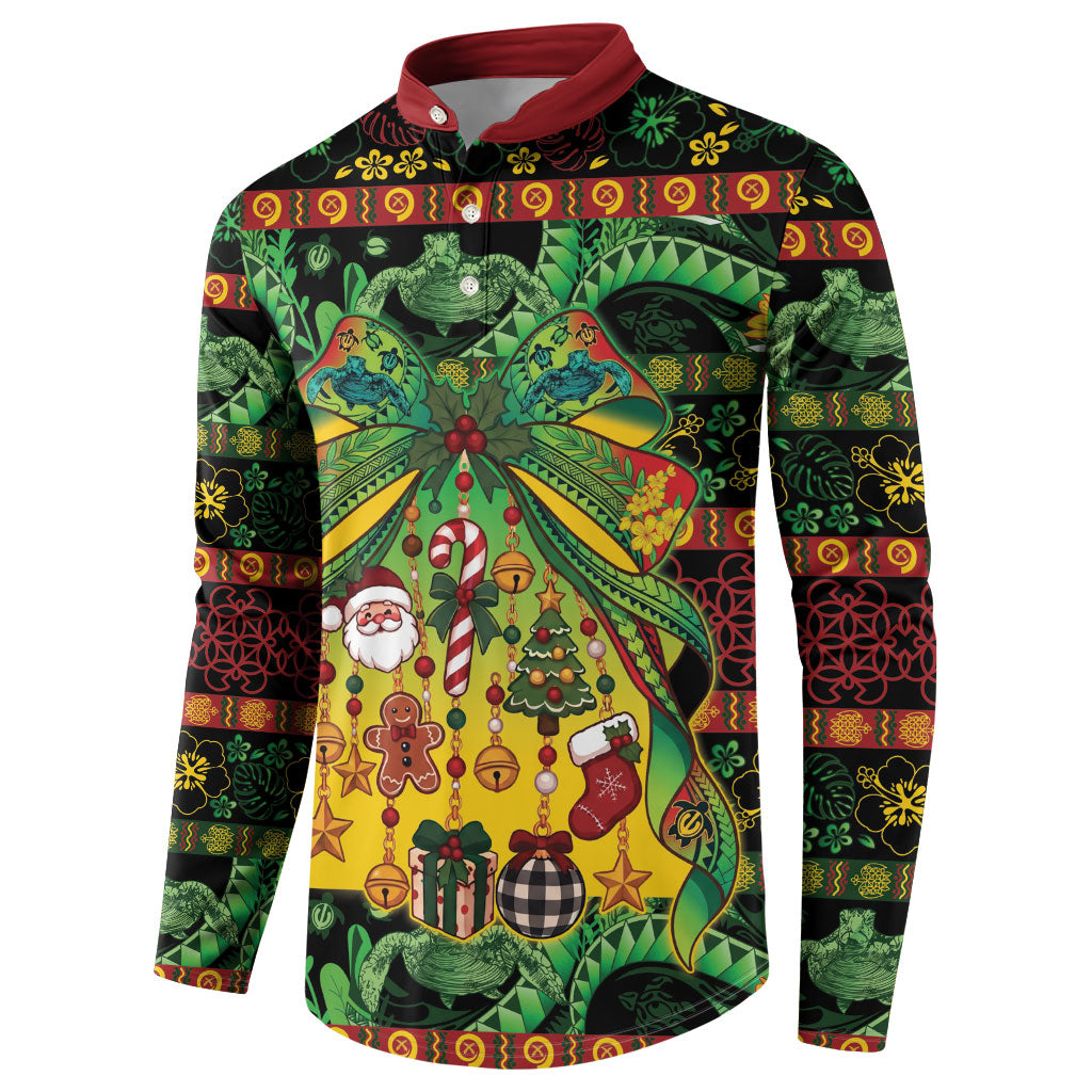 Vanuatu Turtle Floral Christmas Bow Button Sweatshirt Meri Krismas LT9 - Polynesian Pride