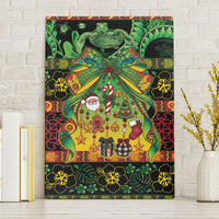 Vanuatu Turtle Floral Christmas Bow Canvas Wall Art Meri Krismas LT9 Without Frame Multicolor - Polynesian Pride