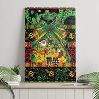 Vanuatu Turtle Floral Christmas Bow Canvas Wall Art Meri Krismas LT9 - Polynesian Pride