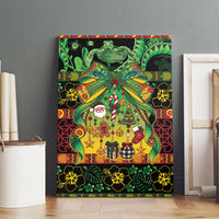 Vanuatu Turtle Floral Christmas Bow Canvas Wall Art Meri Krismas LT9 - Polynesian Pride