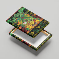 Vanuatu Turtle Floral Christmas Bow Canvas Wall Art Meri Krismas LT9 - Polynesian Pride