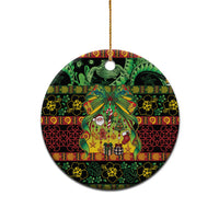 Vanuatu Turtle Floral Christmas Bow Ceramic Ornament Meri Krismas