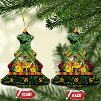 Vanuatu Turtle Floral Christmas Bow Ceramic Ornament Meri Krismas