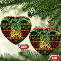 Vanuatu Turtle Floral Christmas Bow Ceramic Ornament Meri Krismas
