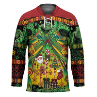 Vanuatu Turtle Floral Christmas Bow Hockey Jersey Meri Krismas