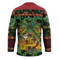 Vanuatu Turtle Floral Christmas Bow Hockey Jersey Meri Krismas