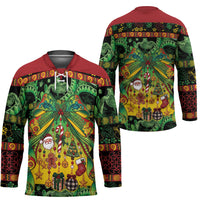 Vanuatu Turtle Floral Christmas Bow Hockey Jersey Meri Krismas