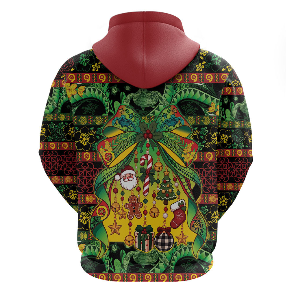 Vanuatu Turtle Floral Christmas Bow Hoodie Meri Krismas LT9 - Polynesian Pride