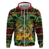 Vanuatu Turtle Floral Christmas Bow Hoodie Meri Krismas LT9 Zip Hoodie Multicolor - Polynesian Pride