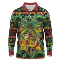 Vanuatu Turtle Floral Christmas Bow Long Sleeve Polo Shirt Meri Krismas