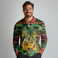 Vanuatu Turtle Floral Christmas Bow Long Sleeve Polo Shirt Meri Krismas