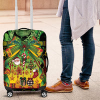 Vanuatu Turtle Floral Christmas Bow Luggage Cover Meri Krismas