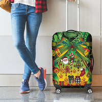 Vanuatu Turtle Floral Christmas Bow Luggage Cover Meri Krismas
