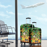 Vanuatu Turtle Floral Christmas Bow Luggage Cover Meri Krismas