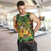 Vanuatu Turtle Floral Christmas Bow Men Tank Top Meri Krismas LT9 Multicolor - Polynesian Pride