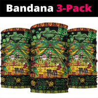 Vanuatu Turtle Floral Christmas Bow Neck Gaiter Meri Krismas