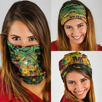 Vanuatu Turtle Floral Christmas Bow Neck Gaiter Meri Krismas