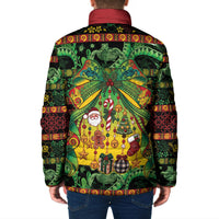 Vanuatu Turtle Floral Christmas Bow Padded Jacket Meri Krismas