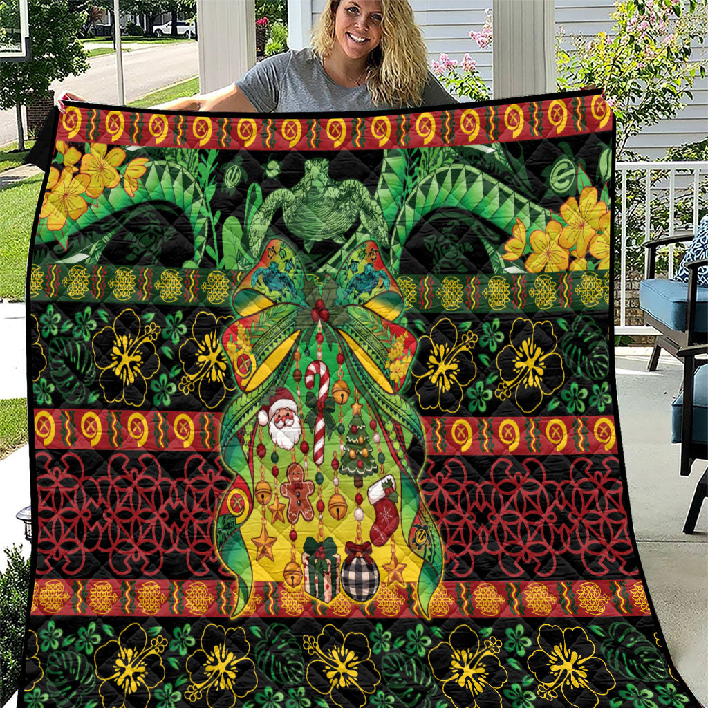 Vanuatu Turtle Floral Christmas Bow Quilt Meri Krismas LT9 Multicolor - Polynesian Pride