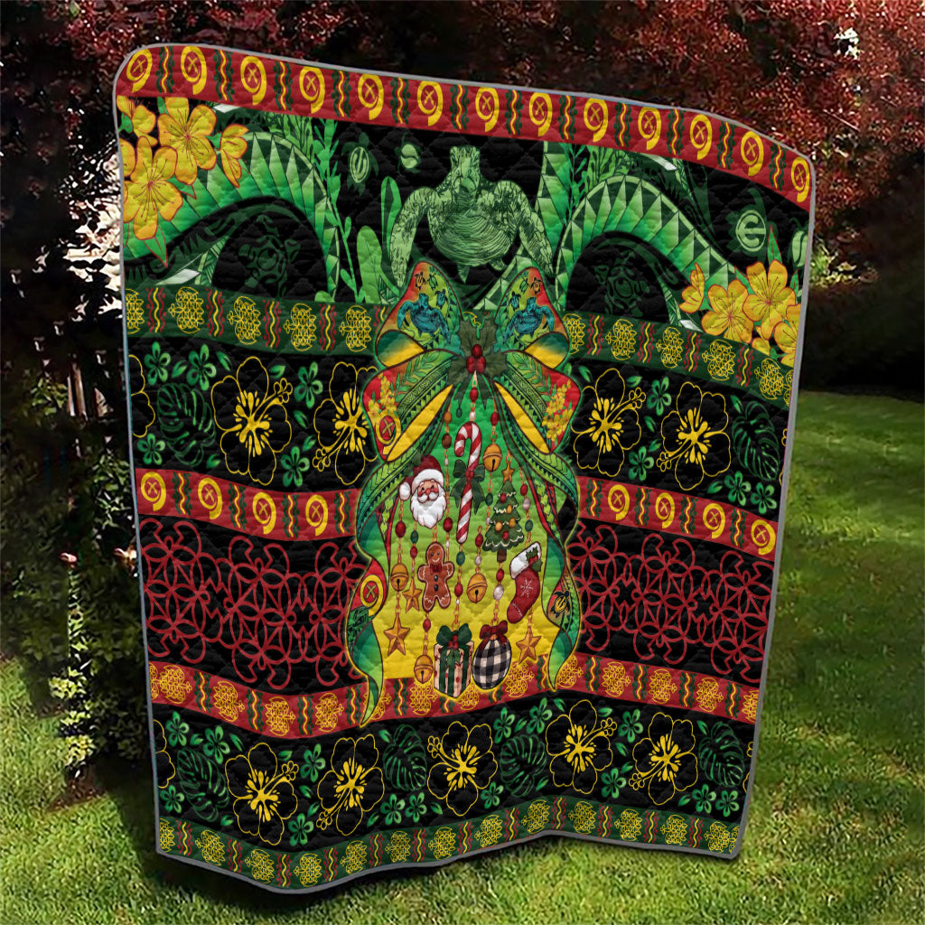 Vanuatu Turtle Floral Christmas Bow Quilt Meri Krismas LT9 - Polynesian Pride