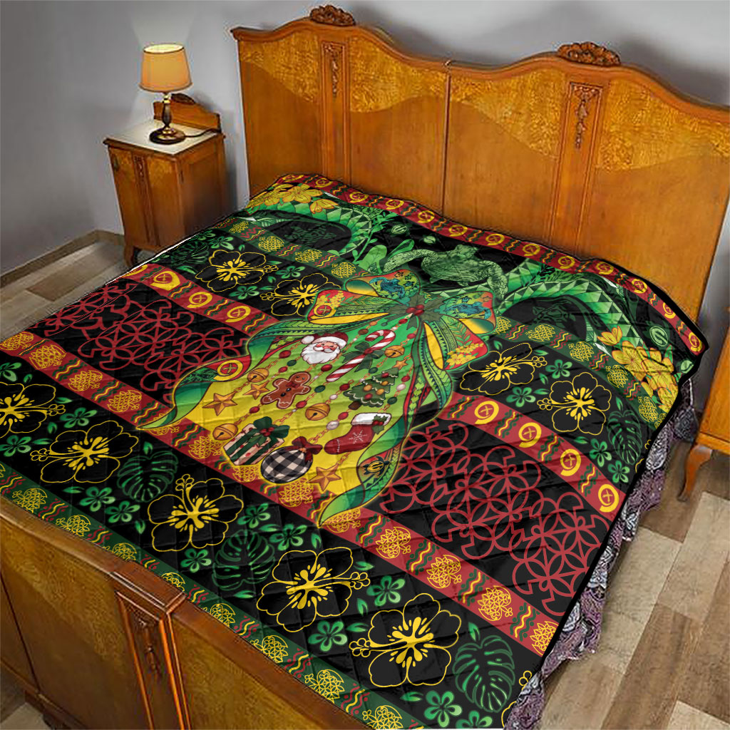 Vanuatu Turtle Floral Christmas Bow Quilt Meri Krismas LT9 - Polynesian Pride
