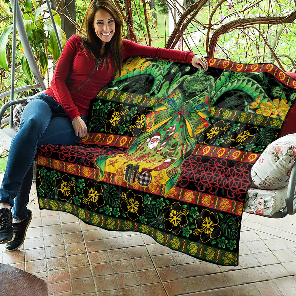 Vanuatu Turtle Floral Christmas Bow Quilt Meri Krismas LT9 - Polynesian Pride