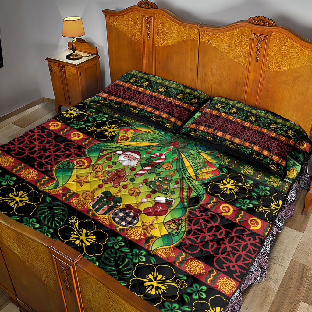 Vanuatu Turtle Floral Christmas Bow Quilt Bed Set Meri Krismas LT9 - Polynesian Pride