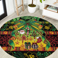 Vanuatu Turtle Floral Christmas Bow Round Carpet Meri Krismas