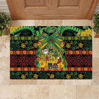 Vanuatu Turtle Floral Christmas Bow Rubber Doormat Meri Krismas LT9 Multicolor - Polynesian Pride
